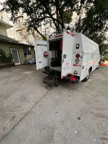 Magnet Plumbing service vehicle on-site for Slab Leak Repair in MacDill Estates